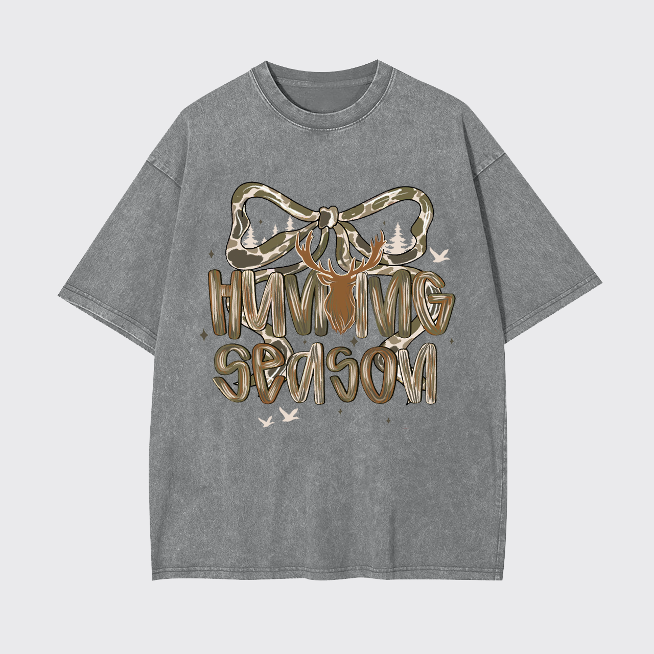 Hunting Season Camo Deer Garment-dye Tees