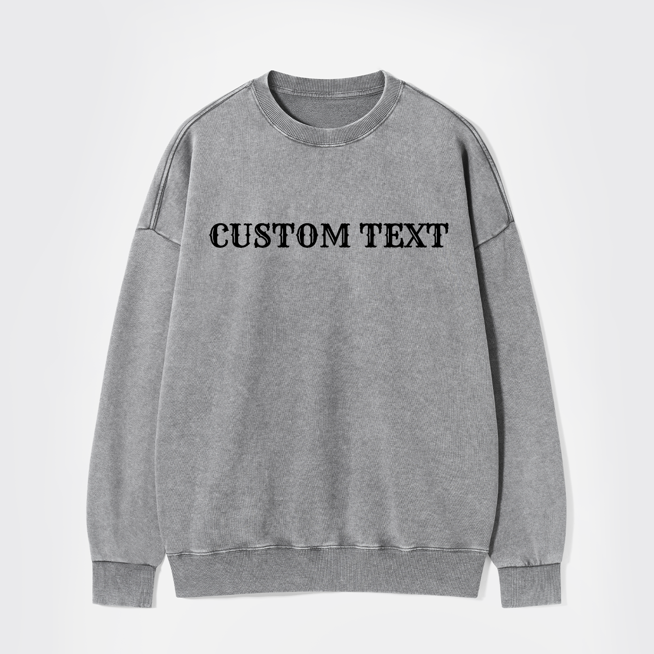 Custom Text Washed Sweatshirts