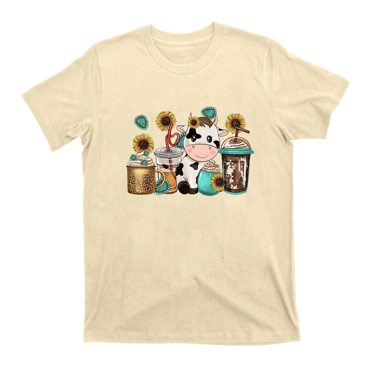 Western Cow Coffee Cups T-Shirt
