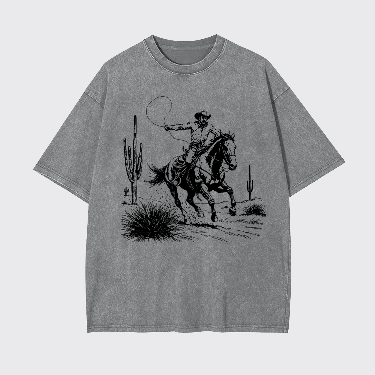 Western Cowboy Vintage 90s Grunge Rodeo Garment-dye Tees