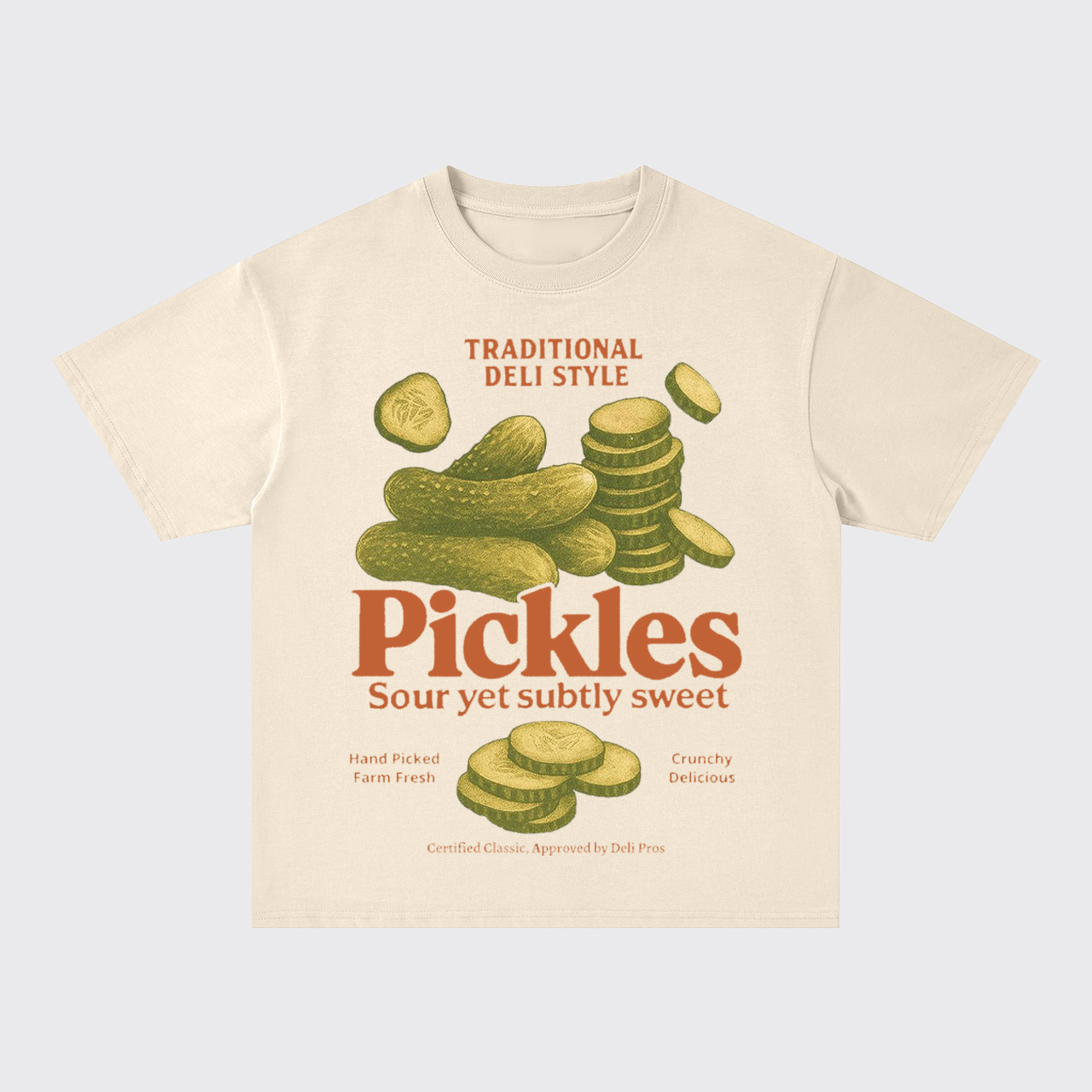 Retro Deli Pickles Oversize T-Shirts