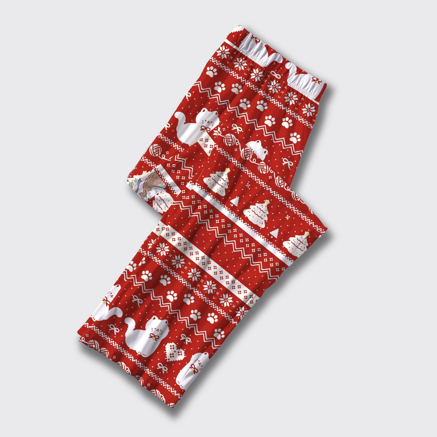 Christmas Cat Red Pajama Pants