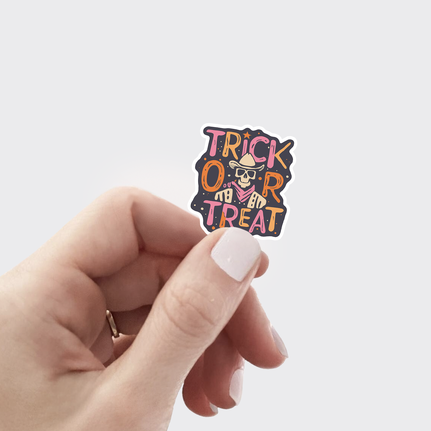 Trick or Treat Skeleton_Cowboybay Sticker