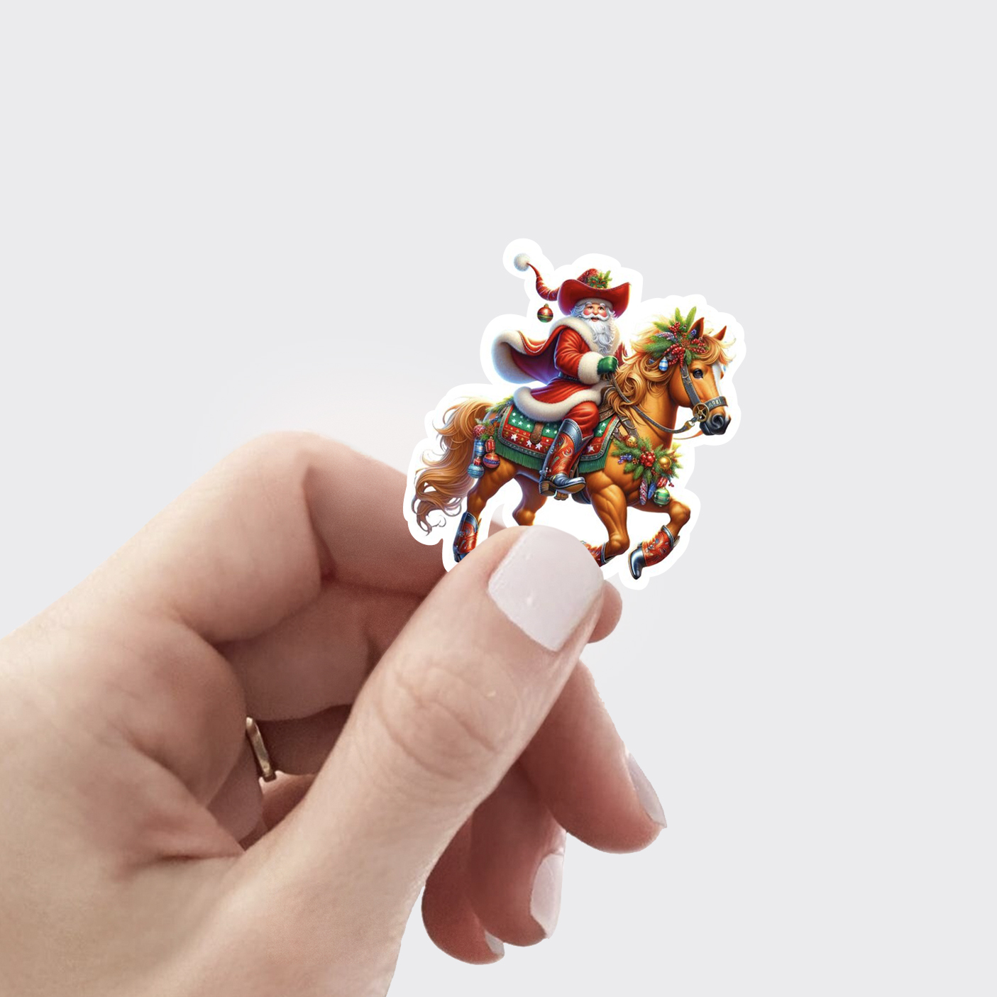  Santa on a Horse_Cowboybay Sticker