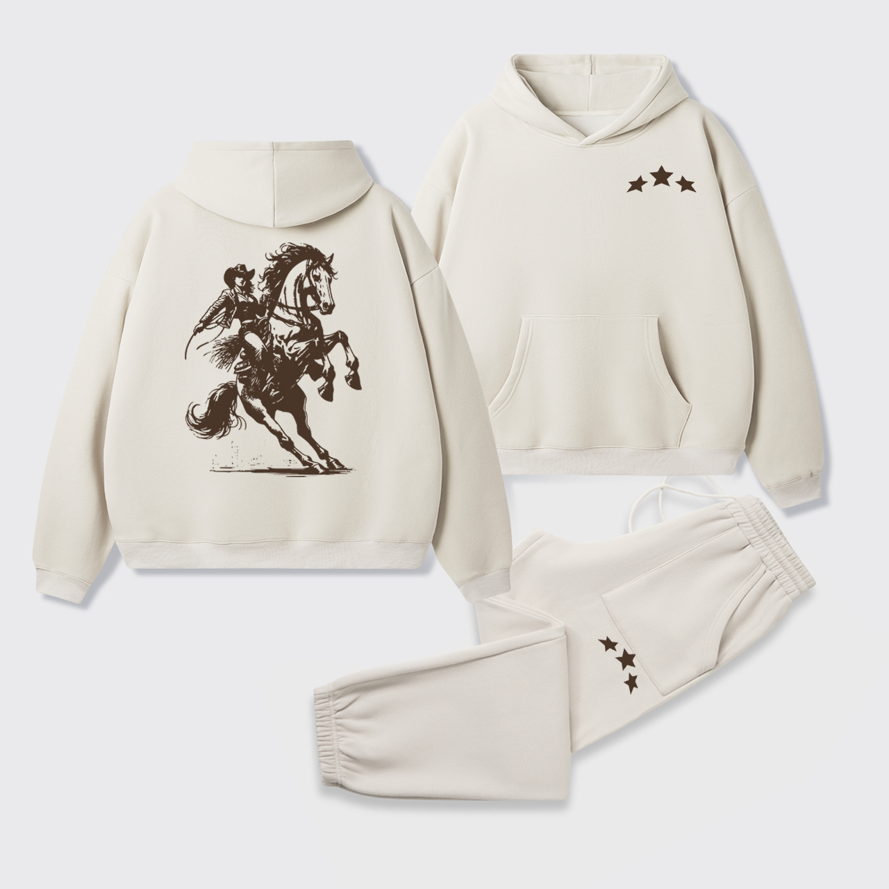 Lone Rider Cowgirl Fleece Hoodie Set