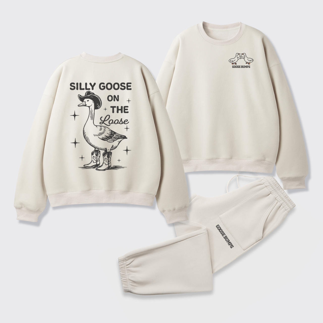 Silly Goose Fleece Sweatshirt Set