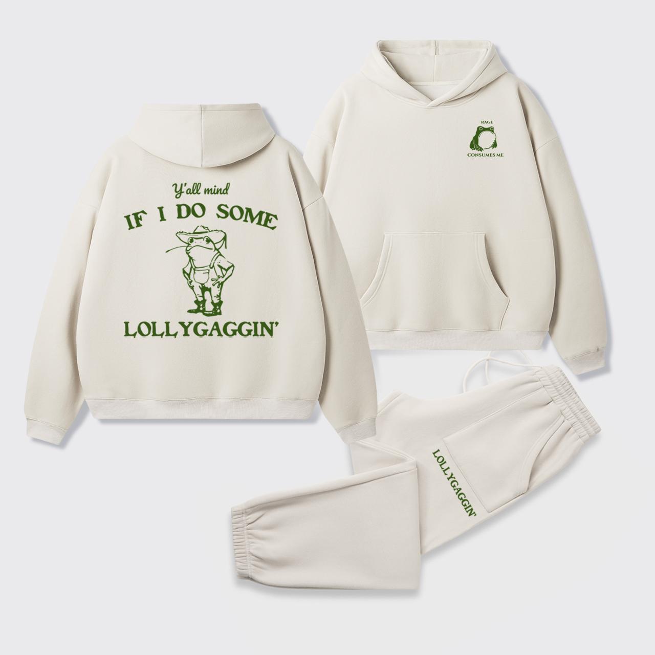 Rage Consumes Me Fleece Hoodie Set