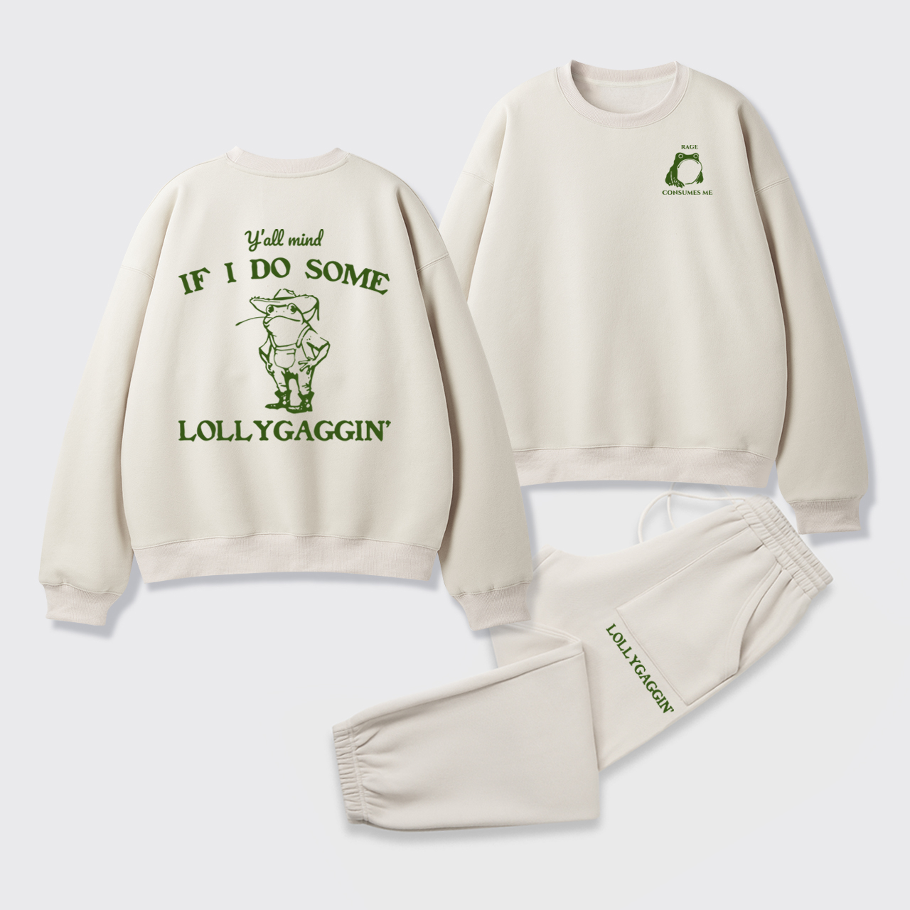 Rage Consumes Me Fleece Sweatshirt Set