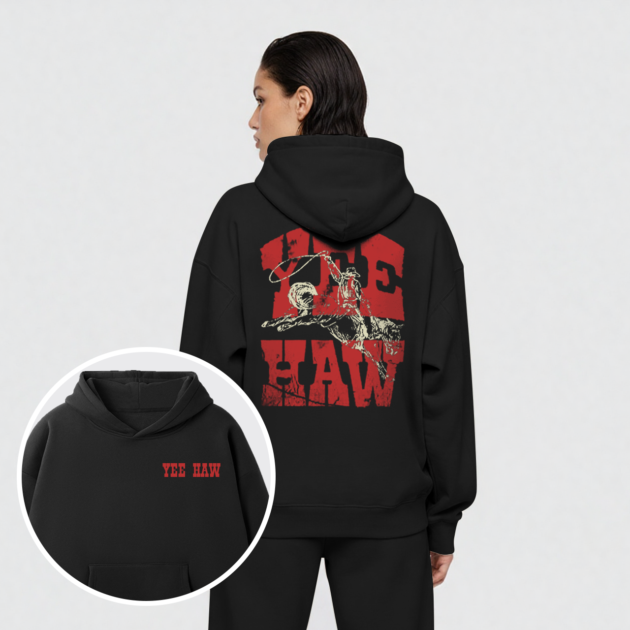 Yee Haw Weatern Fleece Hoodie Set