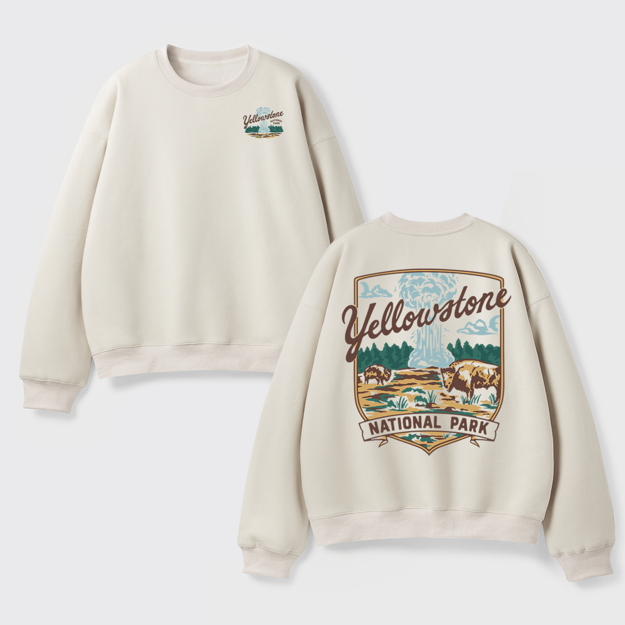 Yellowstone Vintage Illustration Fleece Sweatshirt