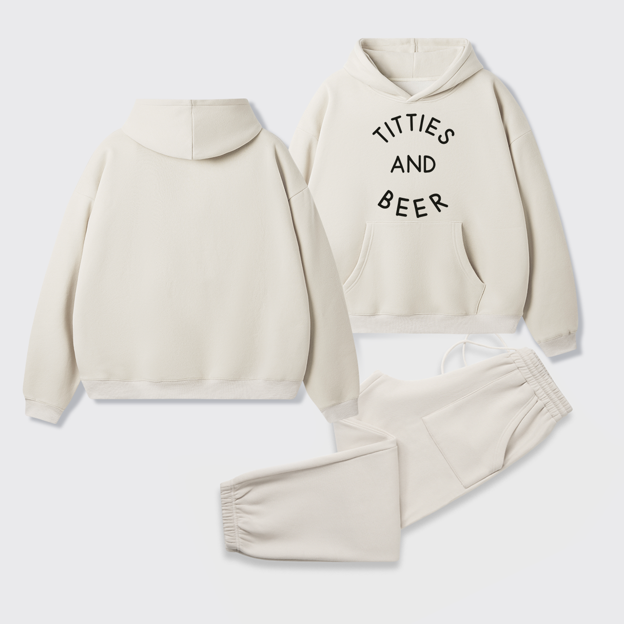 Country Music Titties And Beer Fleece Hoodie Set