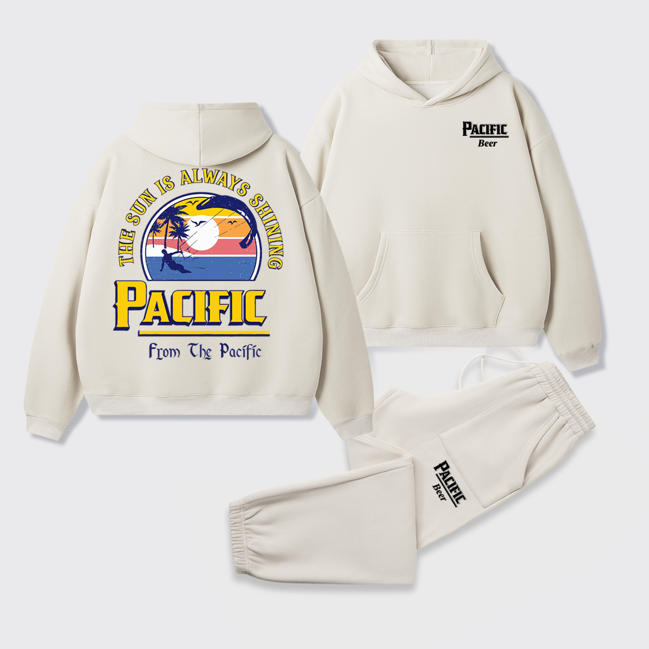The Sun Always Shining Beer Fleece Hoodie Set