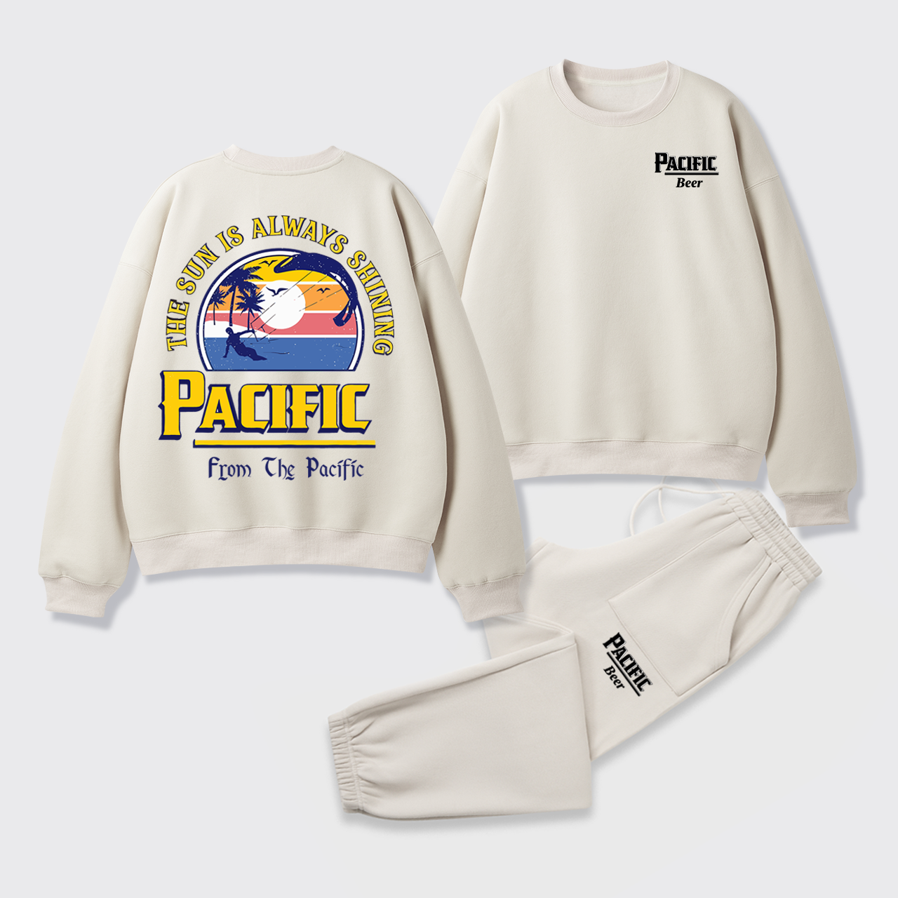 The Sun Always Shining Beer Fleece Sweatshirt Set