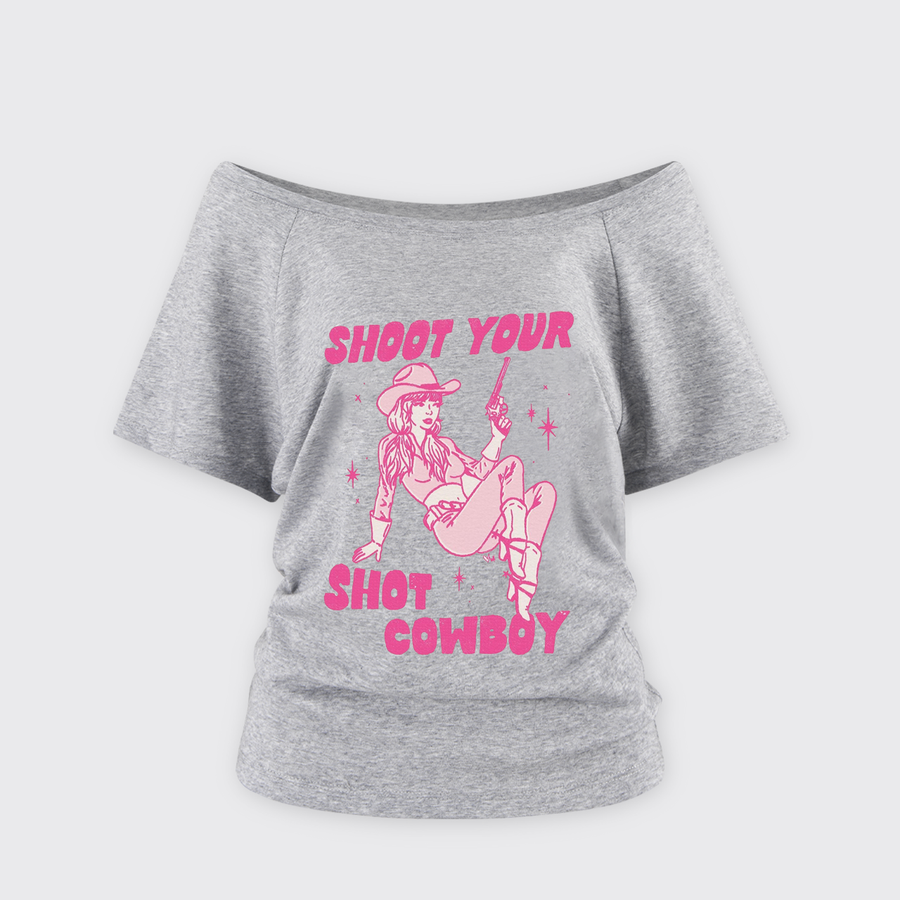 Shoot Your Shot Cowboy Off Shoulder Top