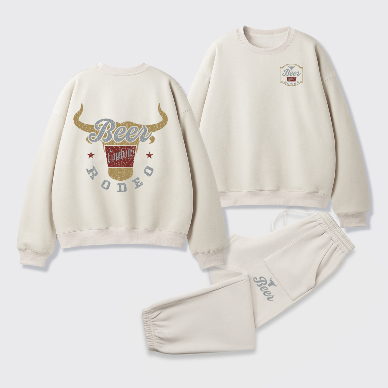 New Beer Rodeo Fleece Sweatshirt Set