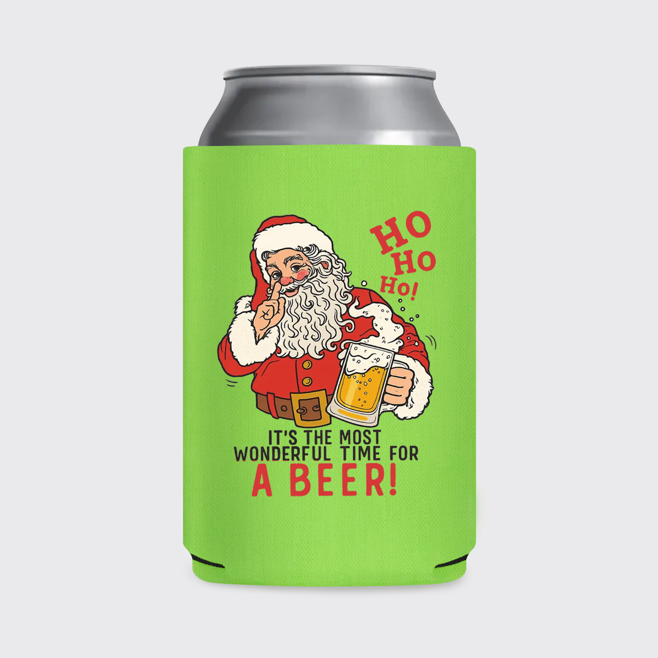 Santa Beer Christmas Koozie
