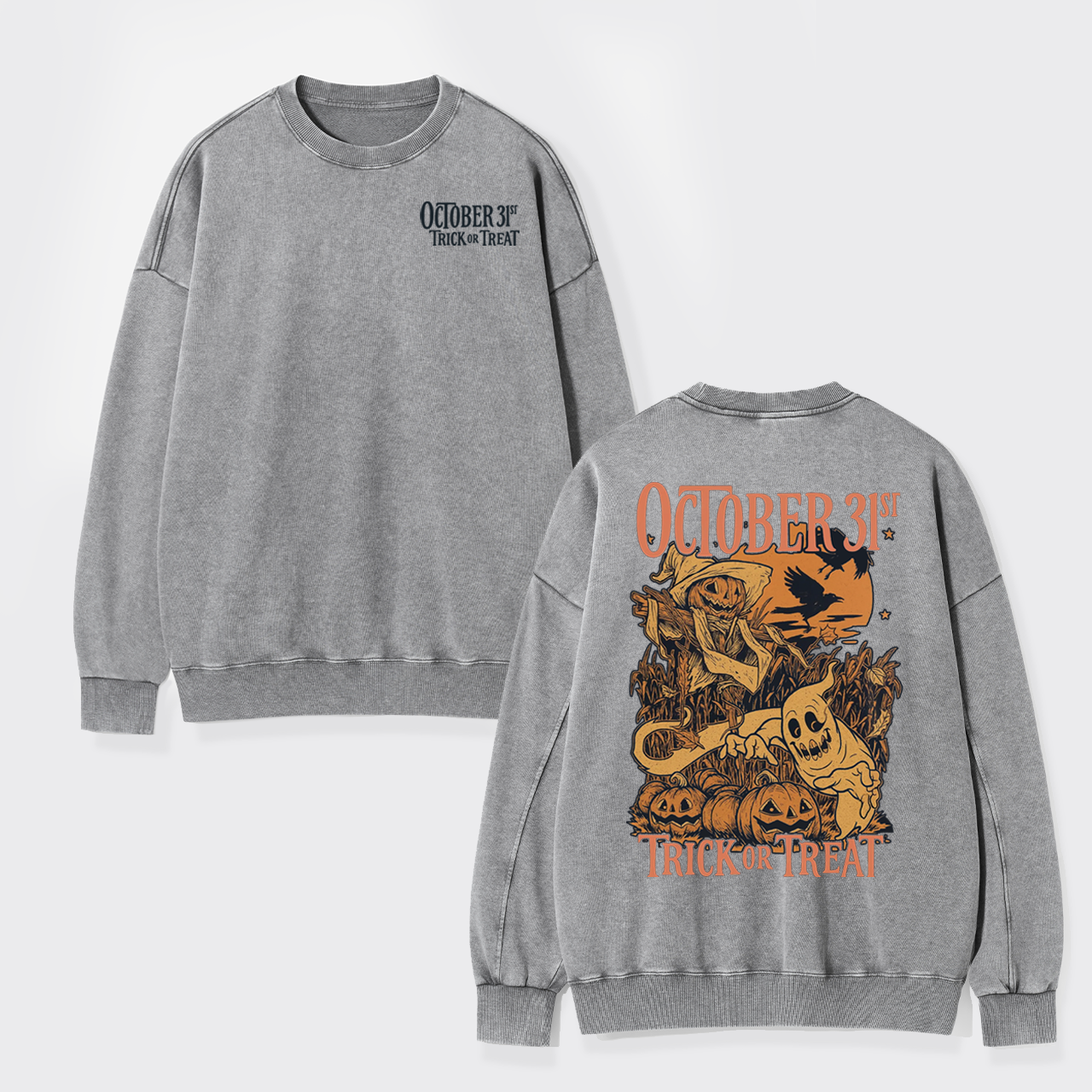 Vintage Halloween Spooky Horror Washed Sweatshirts