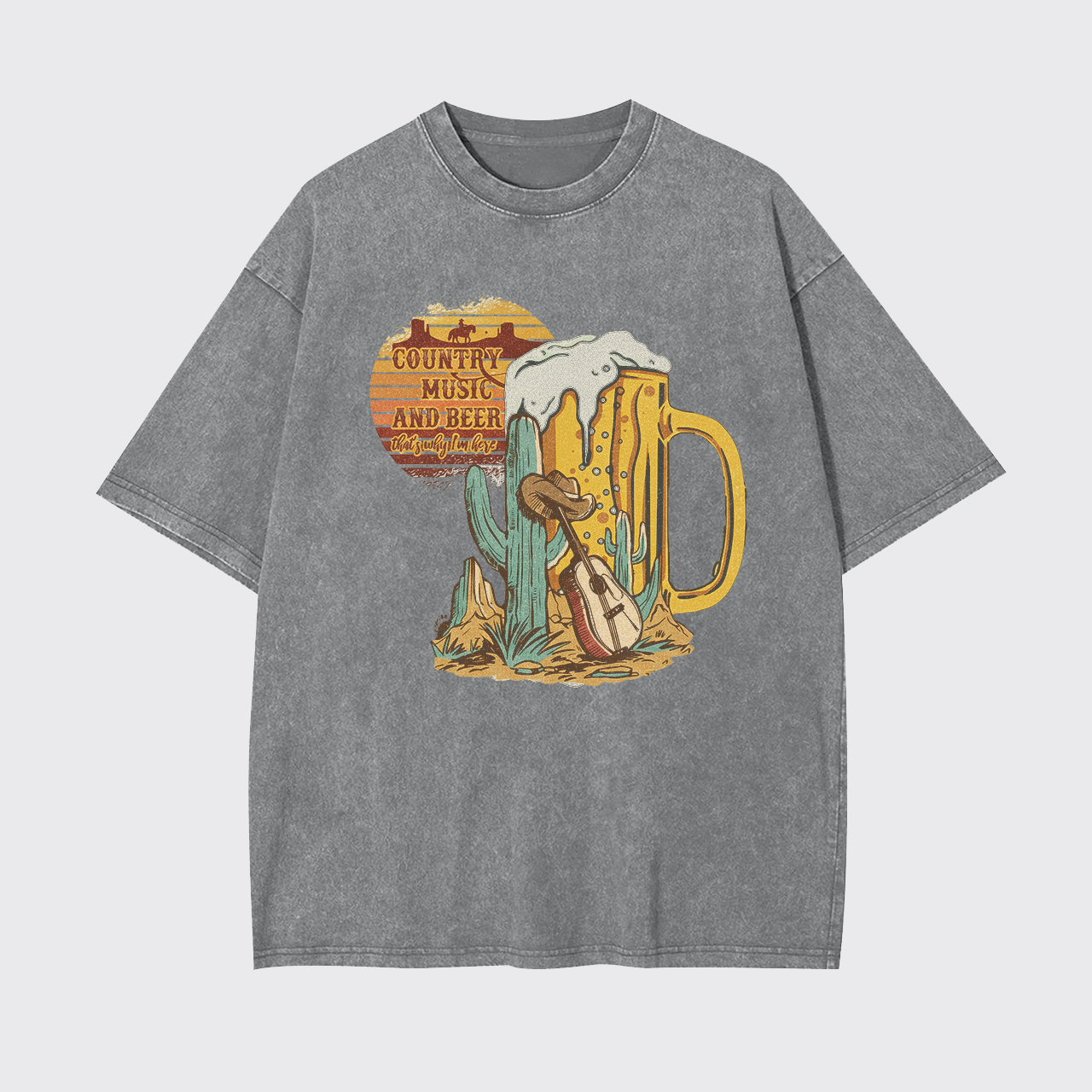 Country Music And Beer Garment-dye Tees