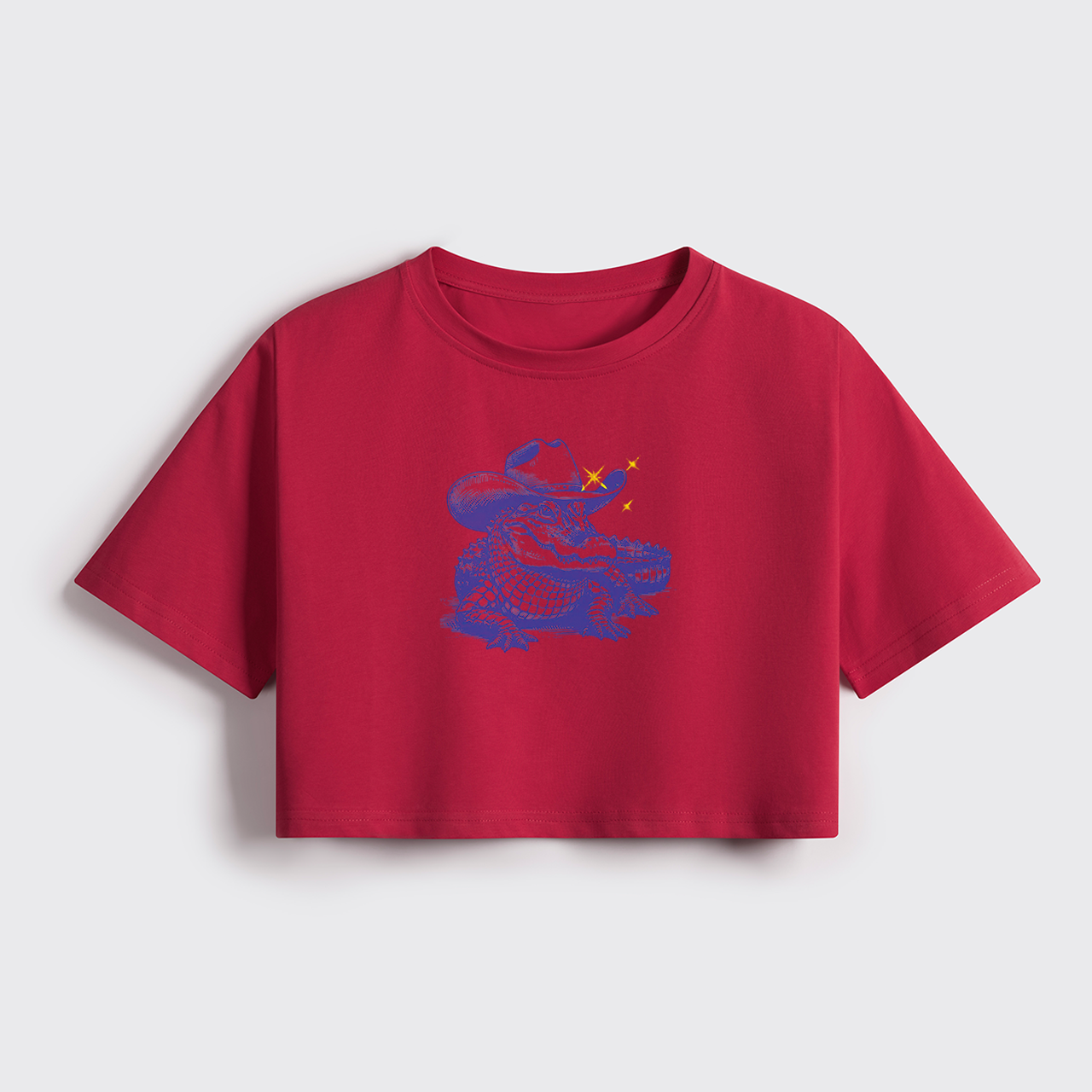 90s Coastal Cowgirl Western Gator Cropped Boxy Tee