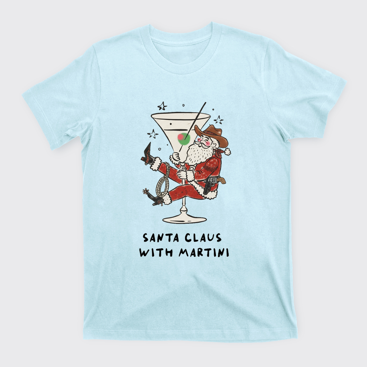 Santa Claus with Martini T-Shirts