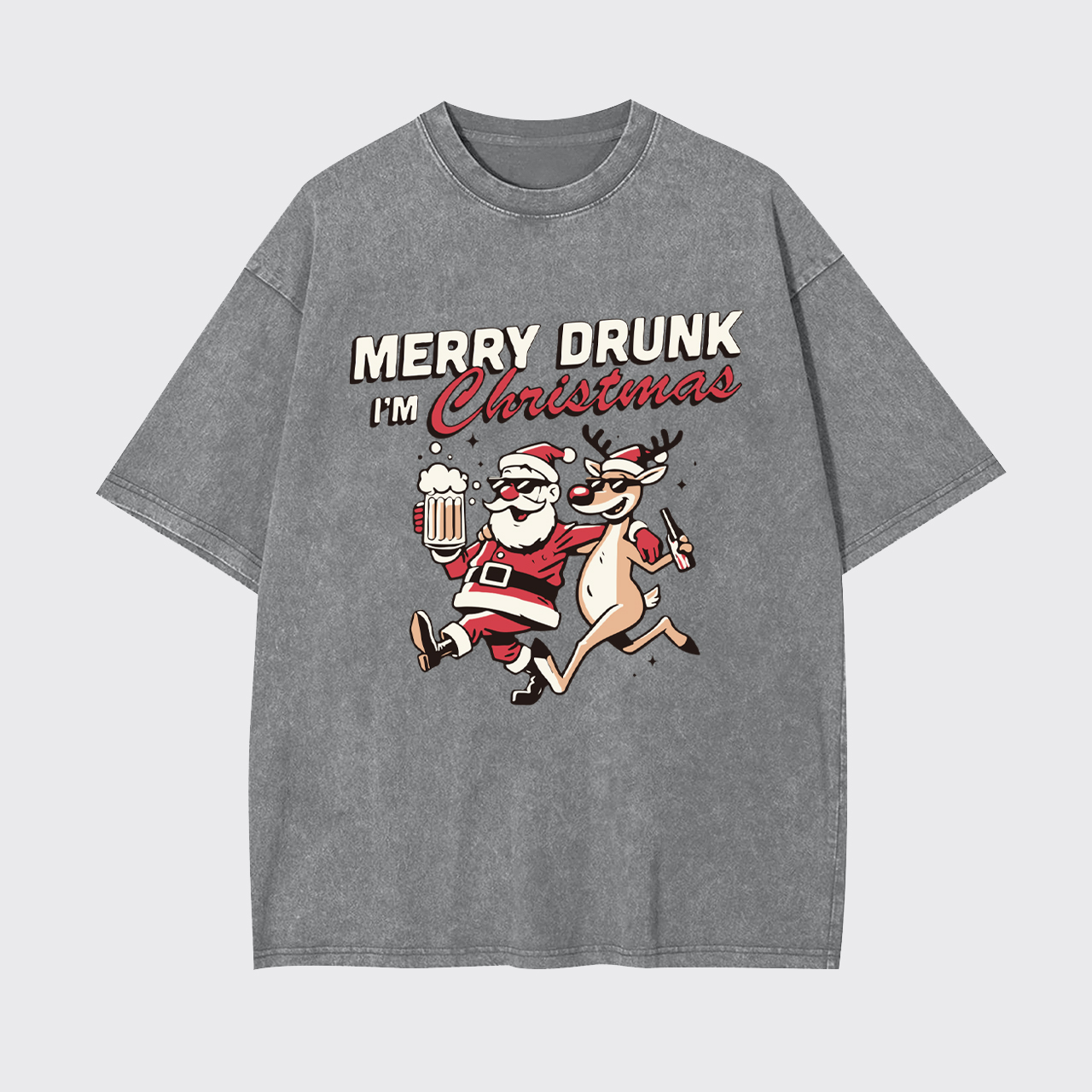 Merry Drunk Christmas Garment-dye Tees