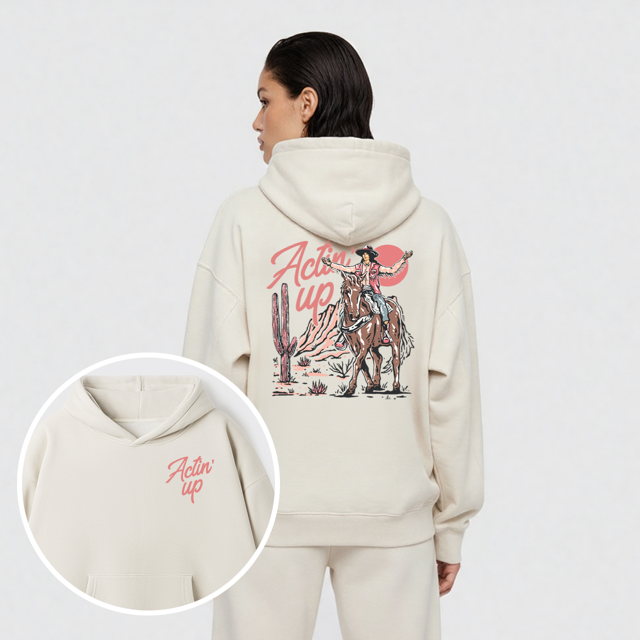 Fleece Actin' Up Cowgirl Hoodie Set