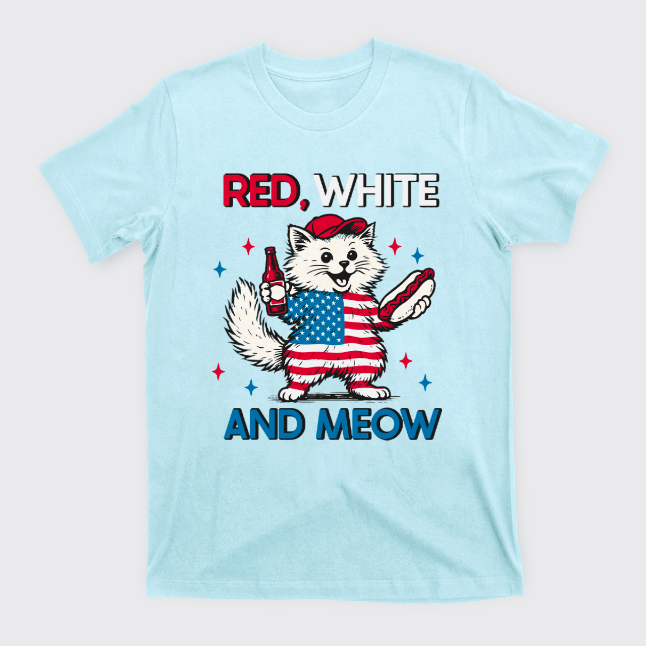 Funny Independence Day-Patriotic Cat T-Shirts