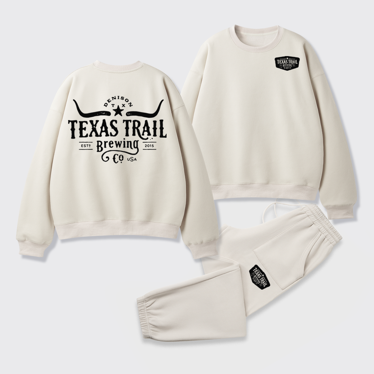Fleece Texas Trail Brewing Sweatshirt Set
