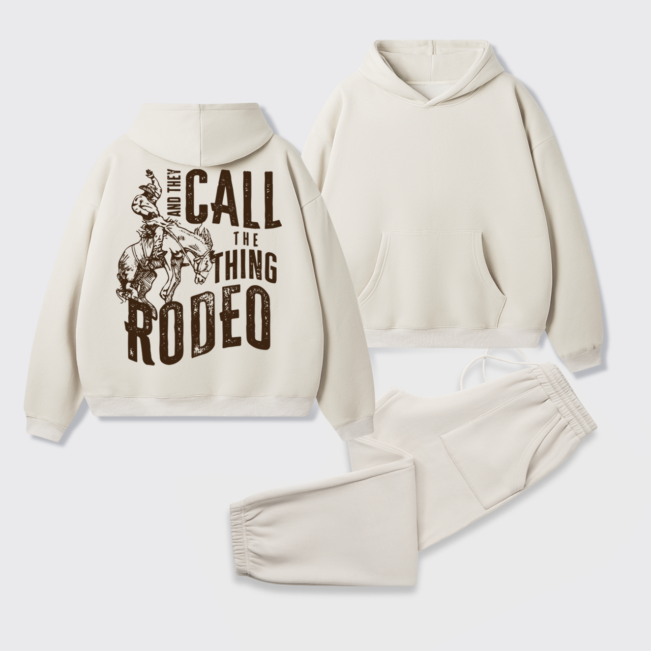 Fleece And They Call The Thing Rodeo Hoodie Set