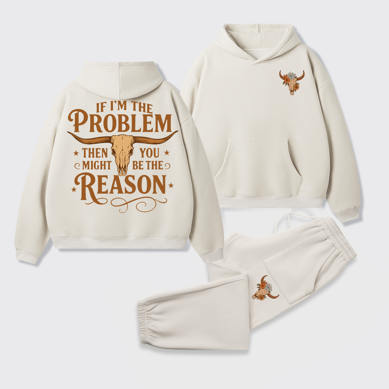 Fleece Country Music Western Hoodie Set