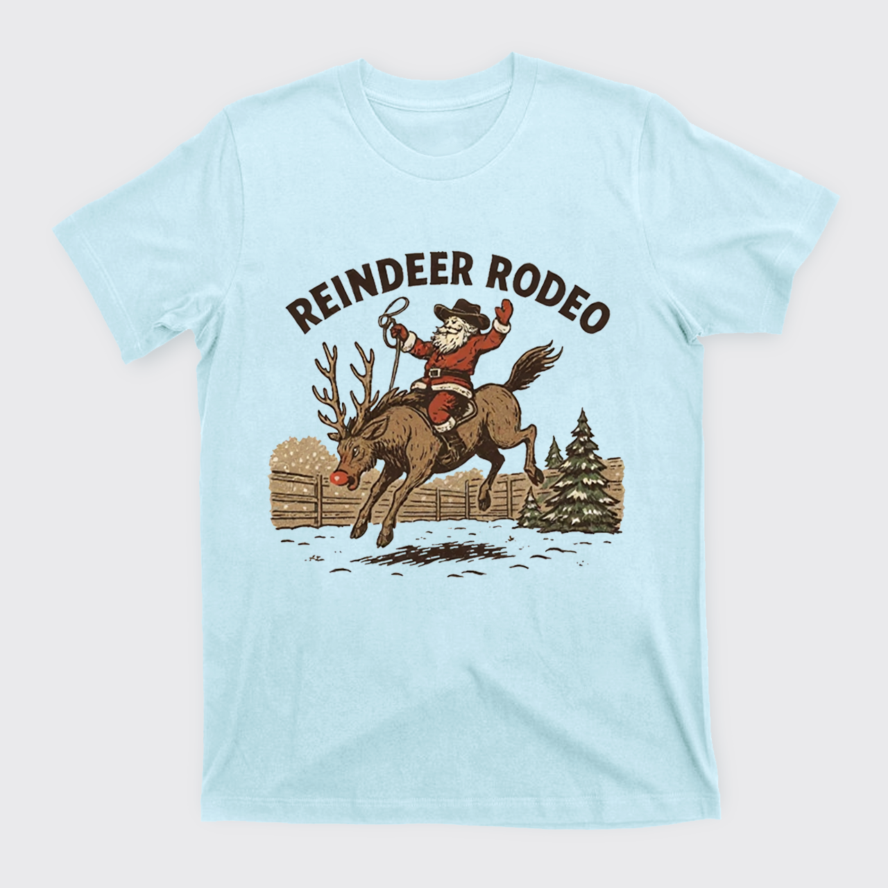 Reindeer Rodeo Santa Cowboy Christmas T-Shirts
