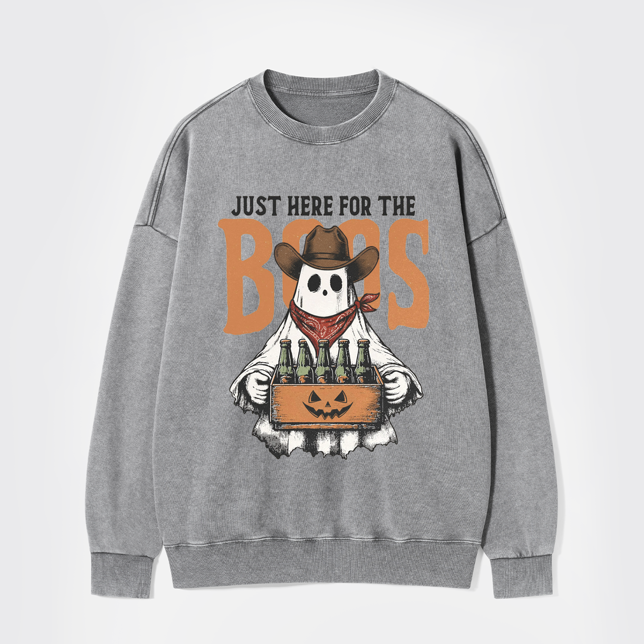 Funny Halloween Just Here For The Boos Washed Sweatshirts