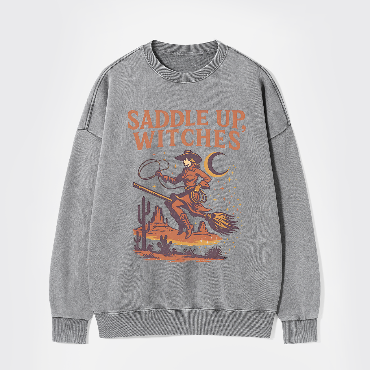 Western Witch Cowgirl Ghost Washed Sweatshirts