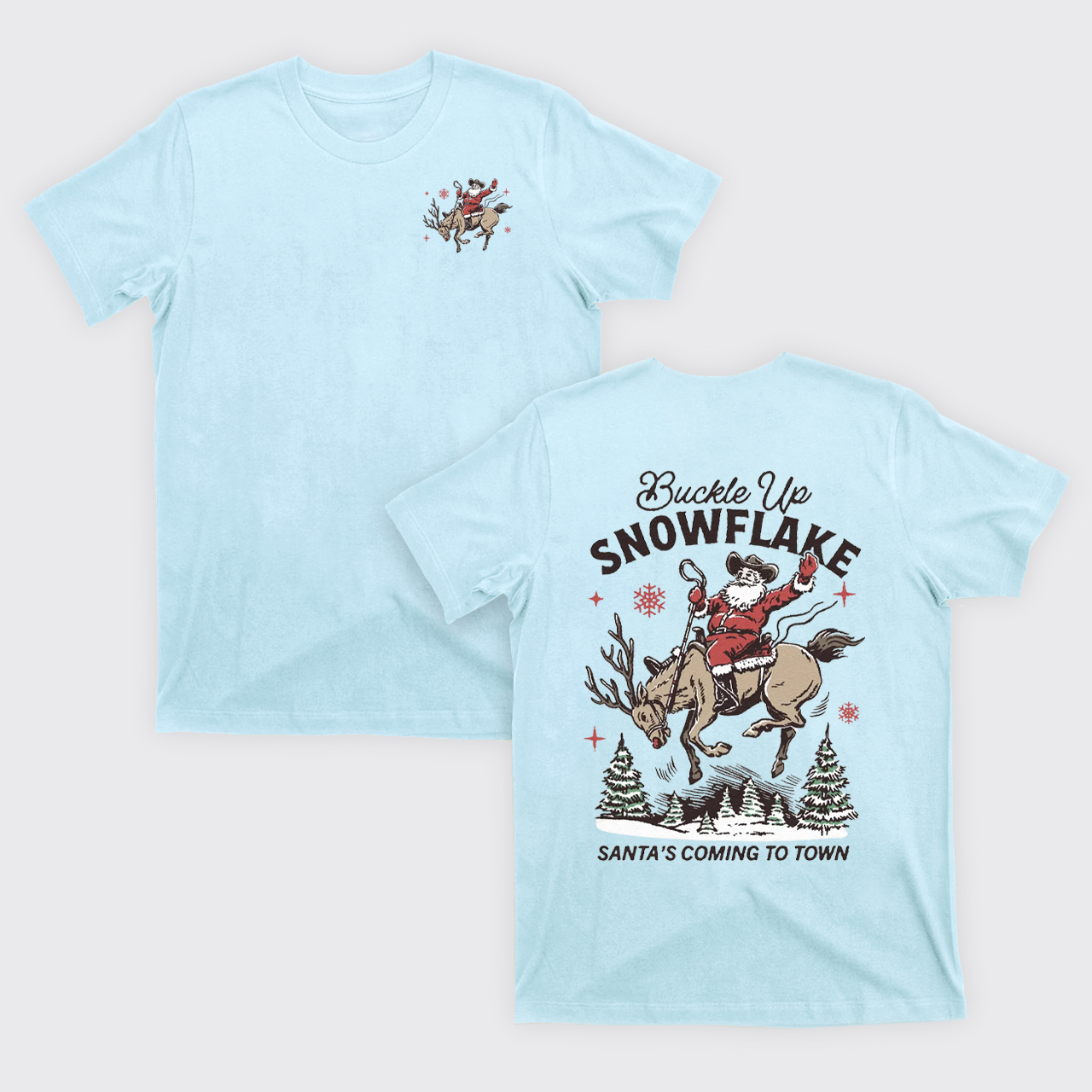 Retro Christmas Cowboy Santa T-Shirts