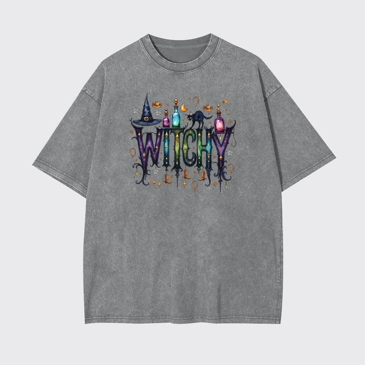 Whimsical Witchy Western Halloween Garment-dye Tees