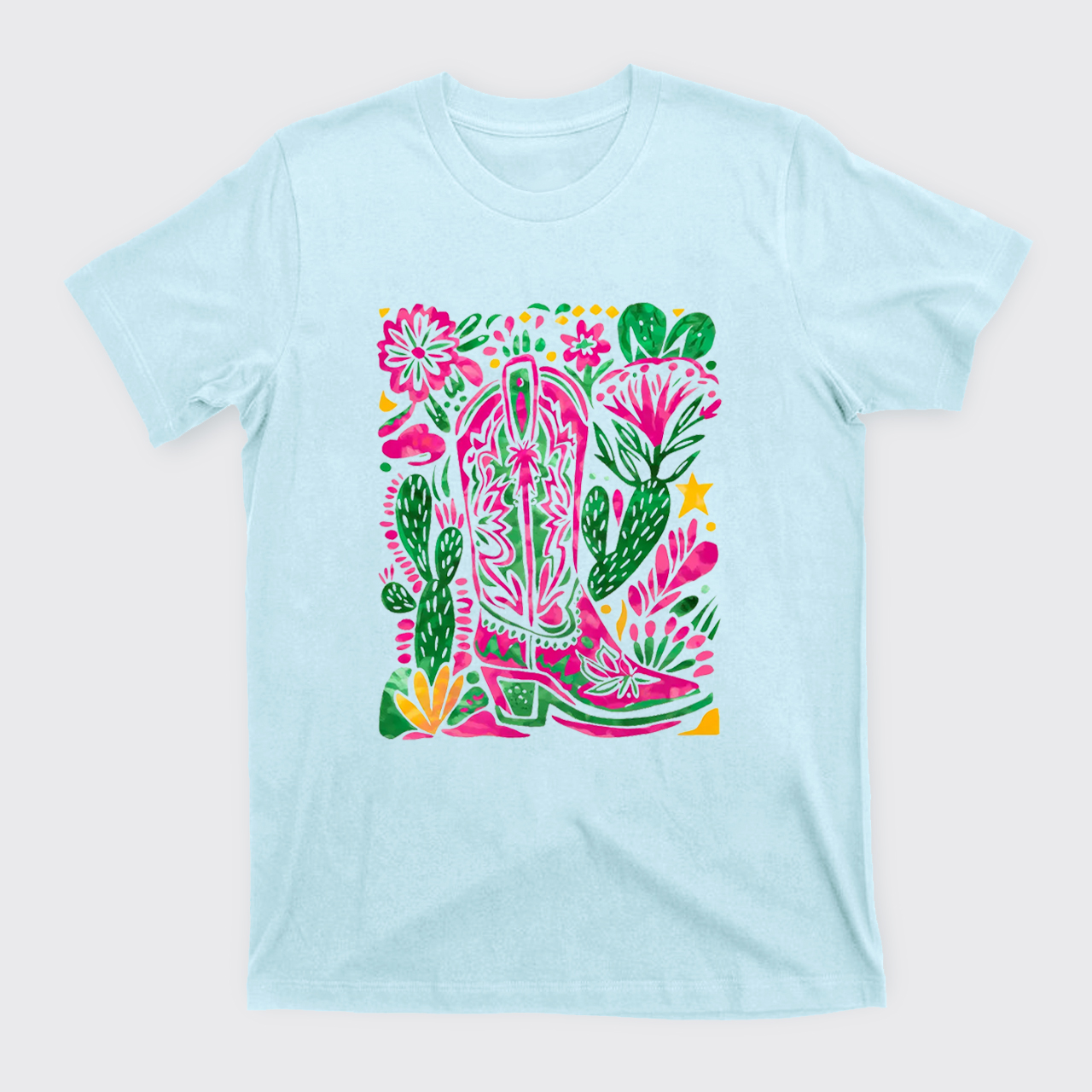 Western Floral Cowboy Boot T-Shirts