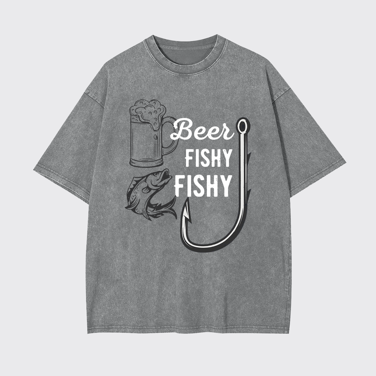 Beer Fishy Fishy Funny Fishing Garment-dye Tees
