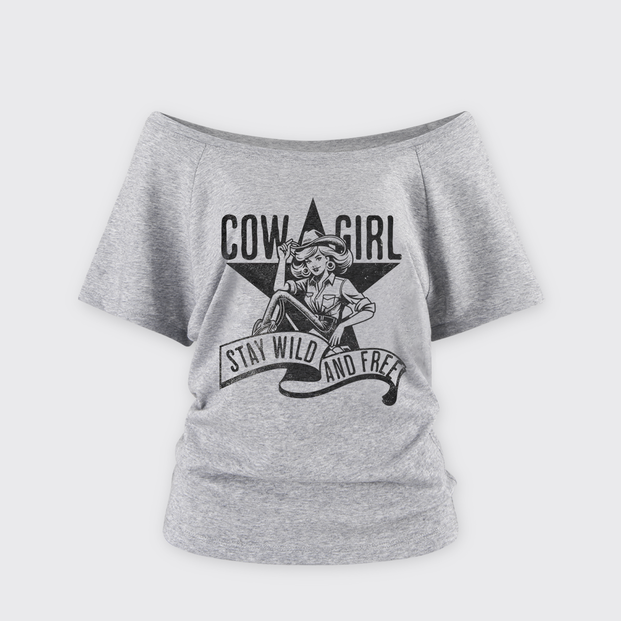 Cowgirl Wild and Free Off Shoulder Top
