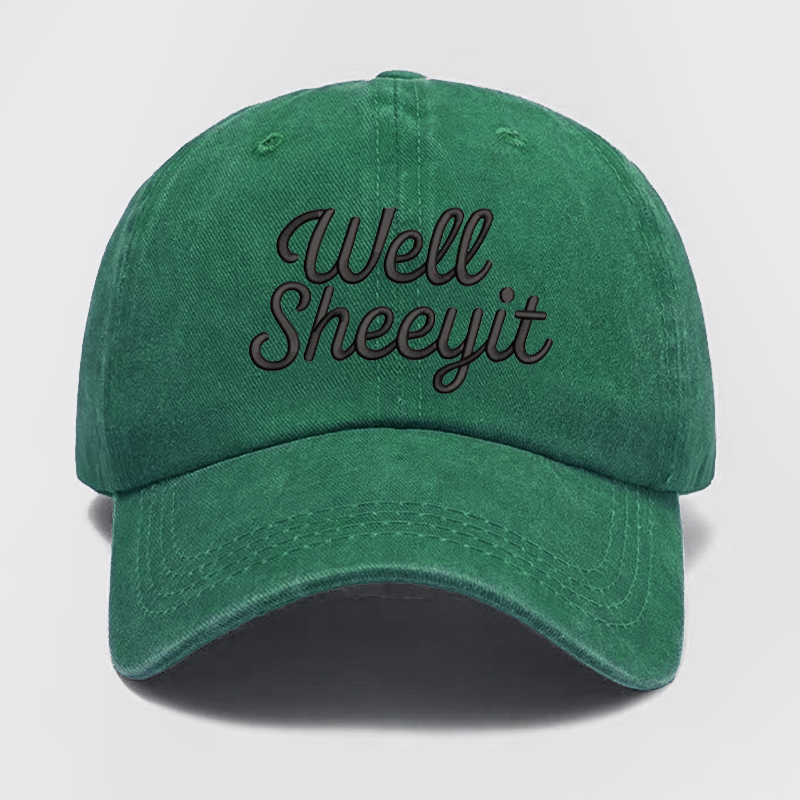 Embroidery Funny Well Sheeyit Washed Baseball Cap