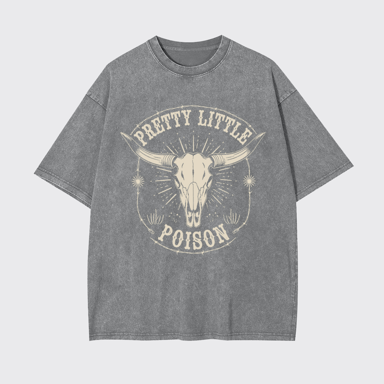 Country Rock Bull Skull Garment-dye Tees