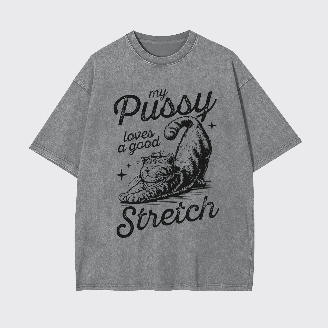 Loves a Good Stretch Cat Garment-dye Tees