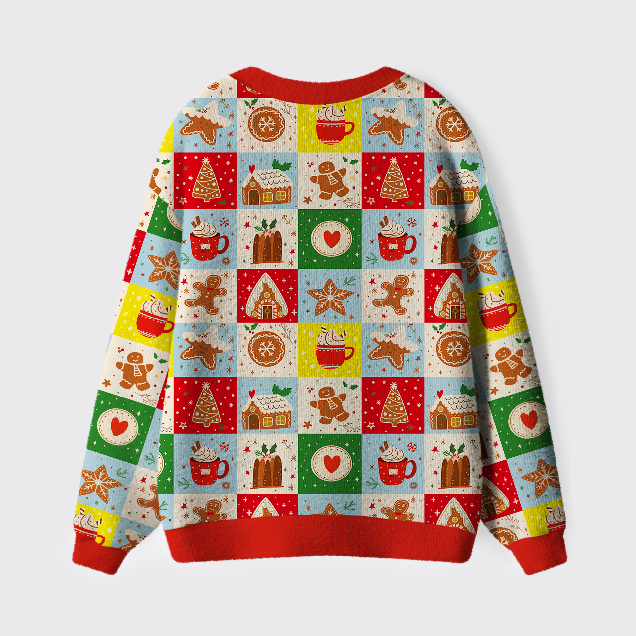 Fuzzy Merry Patch Red Ugly Cardigan Sweaters