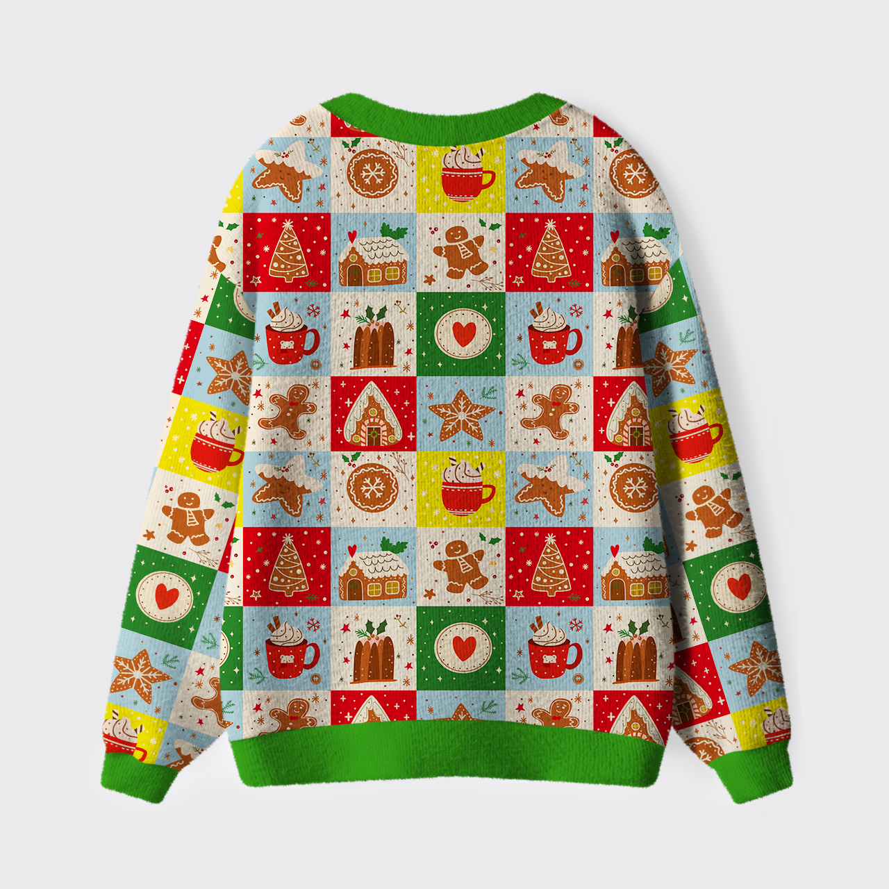 Fuzzy Merry Patch Green Ugly Cardigan Sweaters