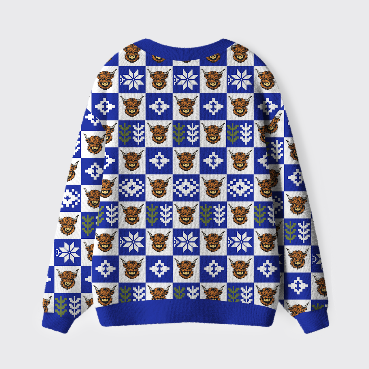 Fuzzy Highland Coo Ugly Cardigan Sweaters