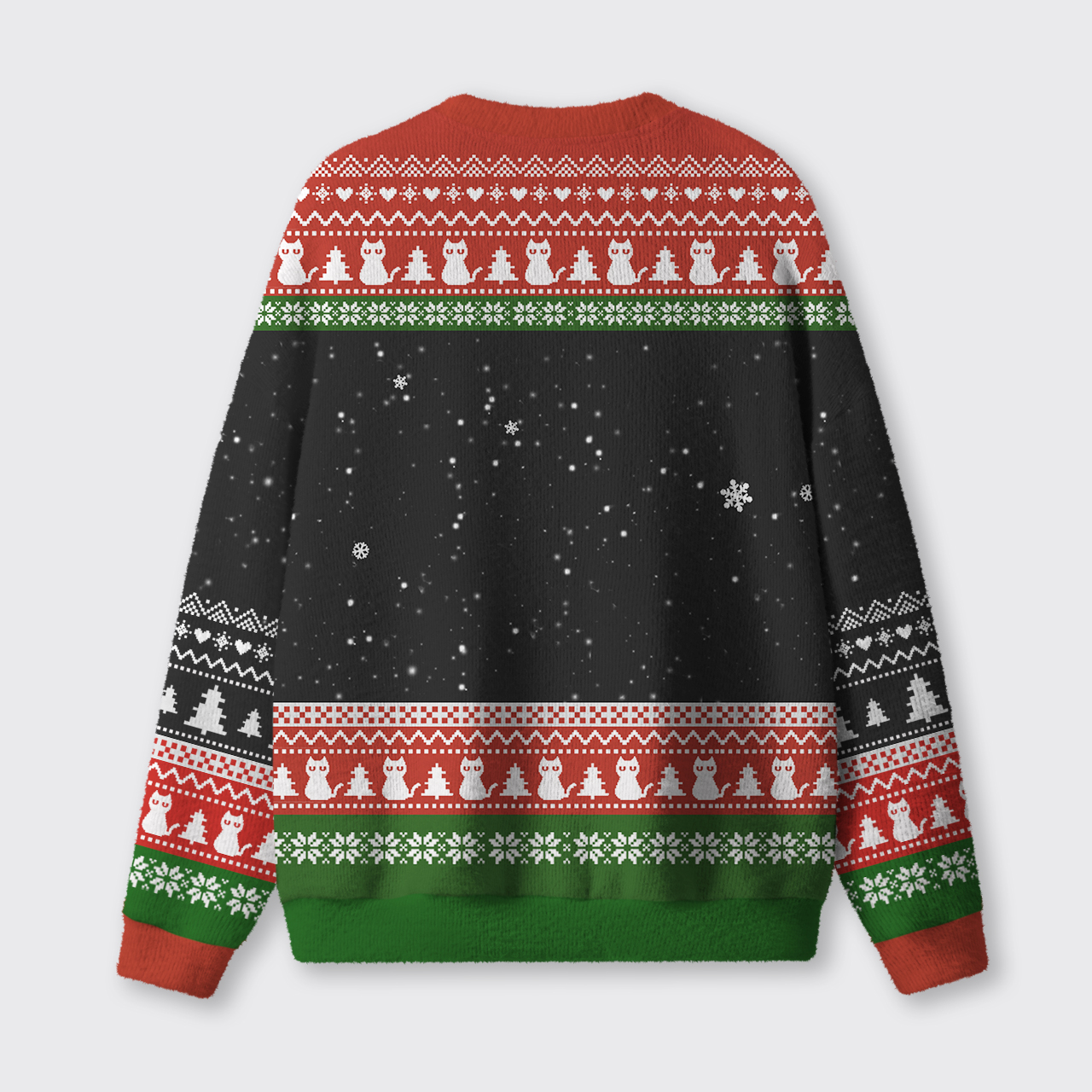 Curious Cat Christmas Ugly Knit Sweatshirt