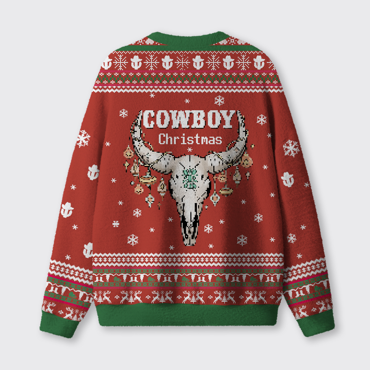 Cowboy Christmas Ugly Knit Sweatshirt