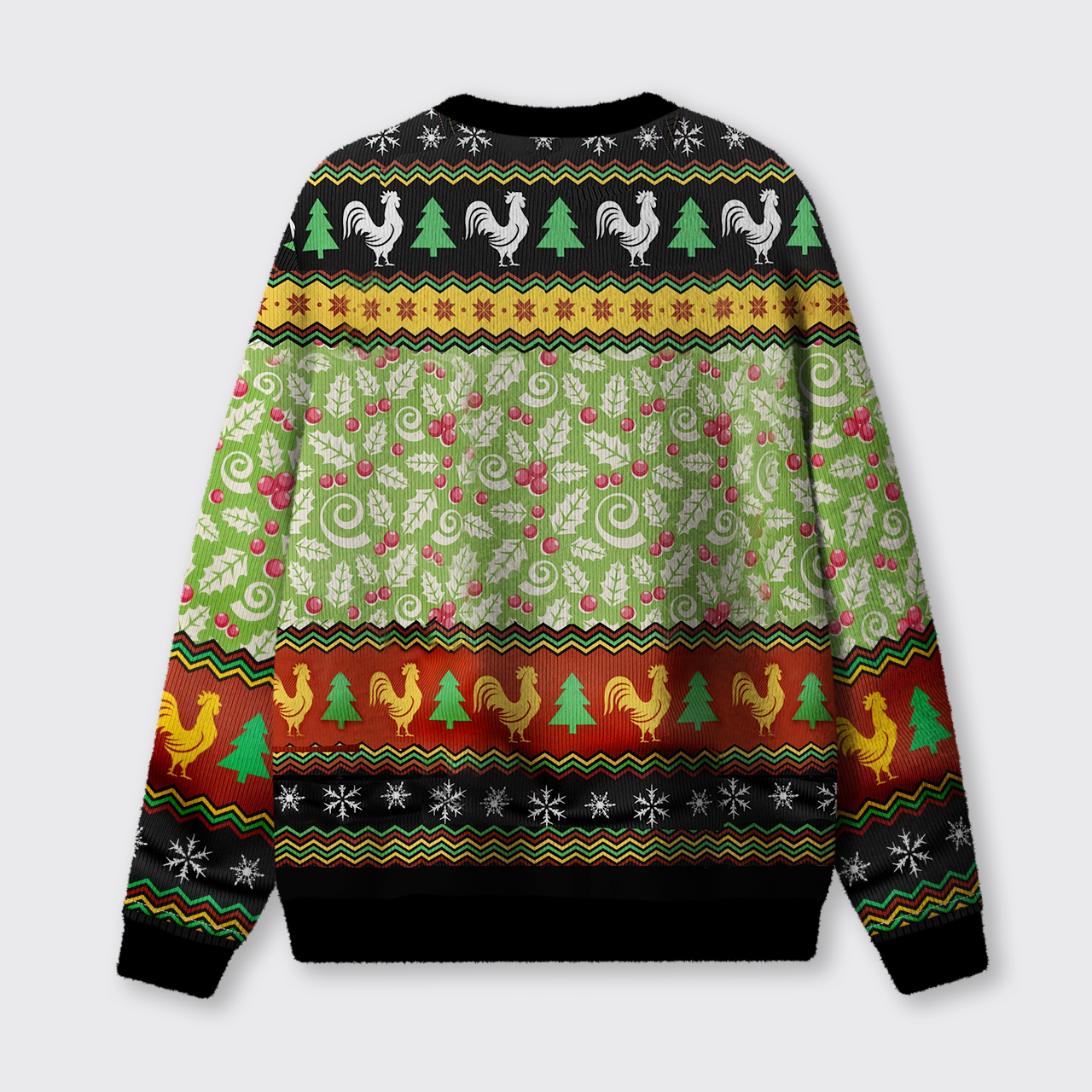 Chicken Santa Hat Ugly Knit Sweatshirt