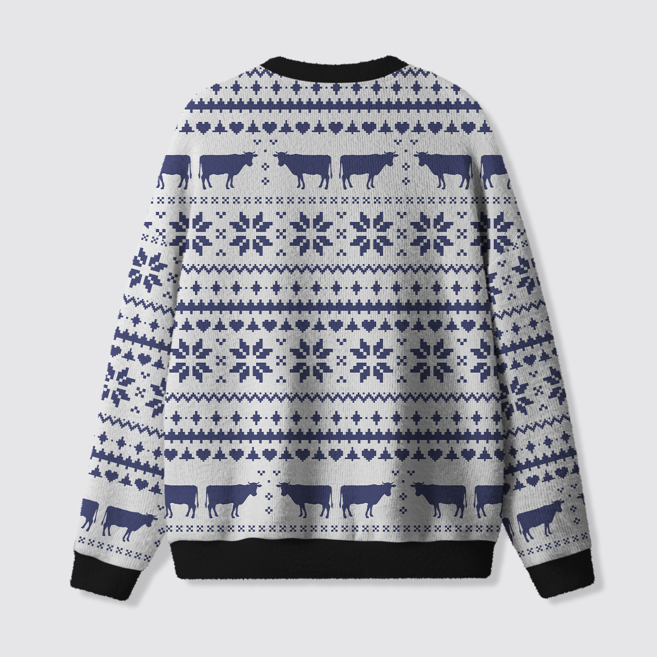 Funny Cow Christmas Ugly Knit Sweatshirt