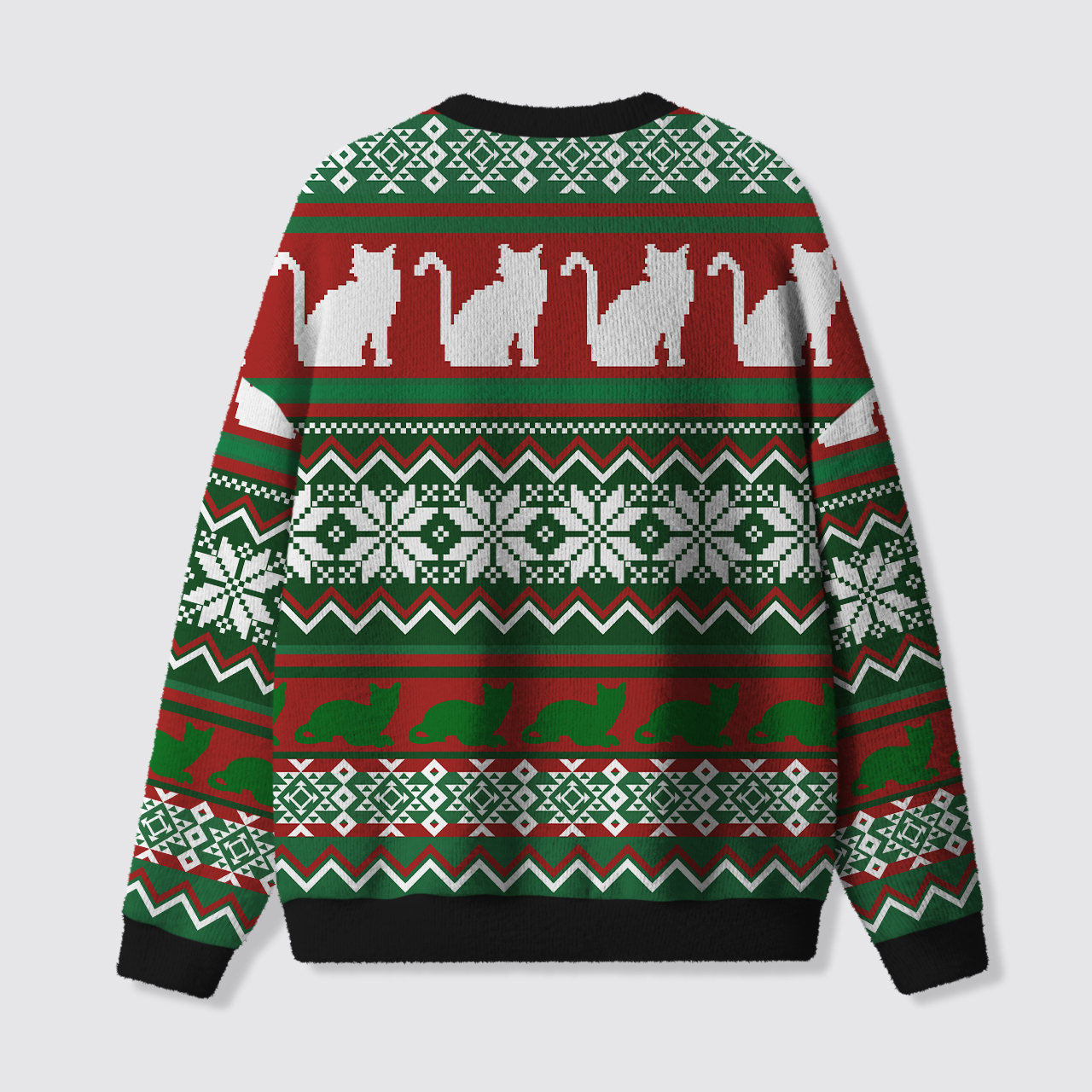 Funny Black Cat Ugly Knit Sweatshirt