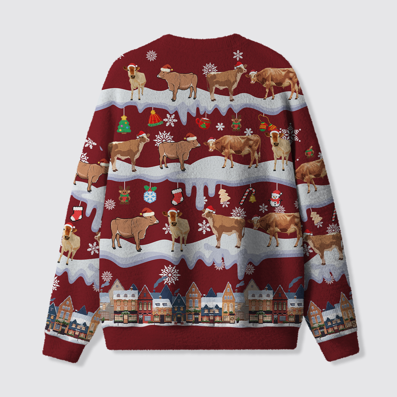 Cow Farm Funny Xmas Ugly Knit Sweatshirt